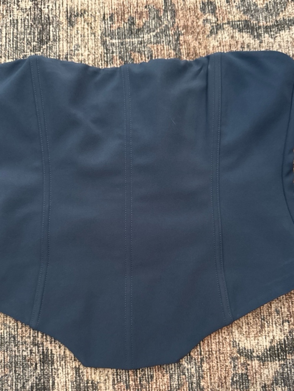 White Fox Boutique Navy Strapless Corset Top